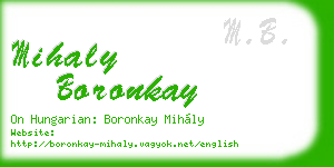mihaly boronkay business card